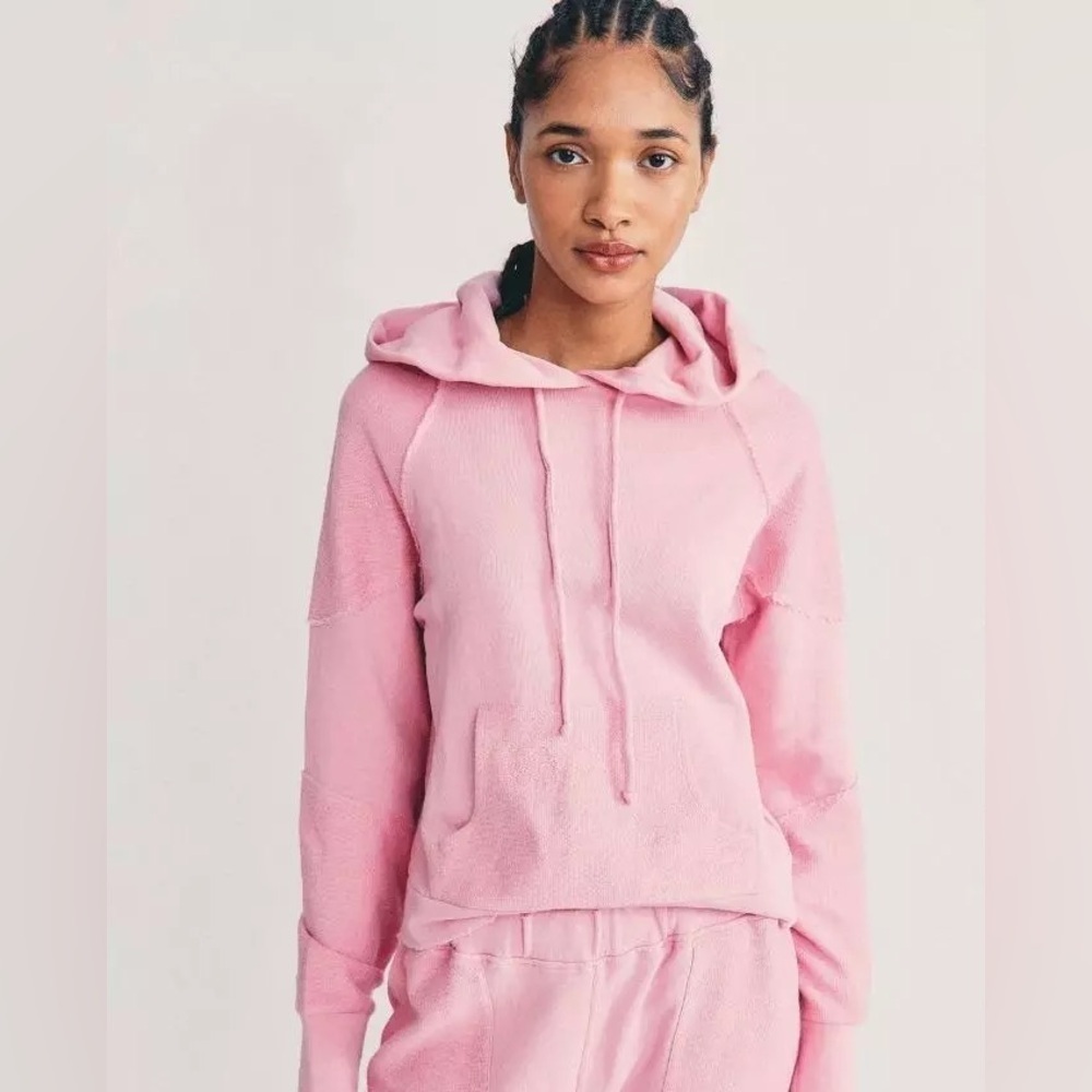 Love Shack Fancy Pink Distressed Hoodie